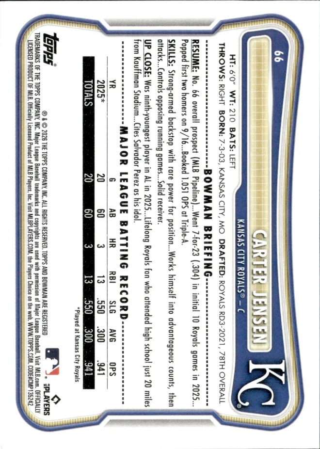 Carter Jensen card back