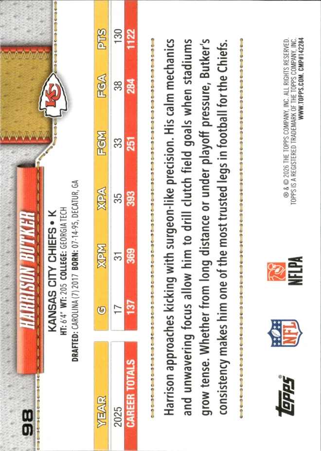 Harrison Butker card back