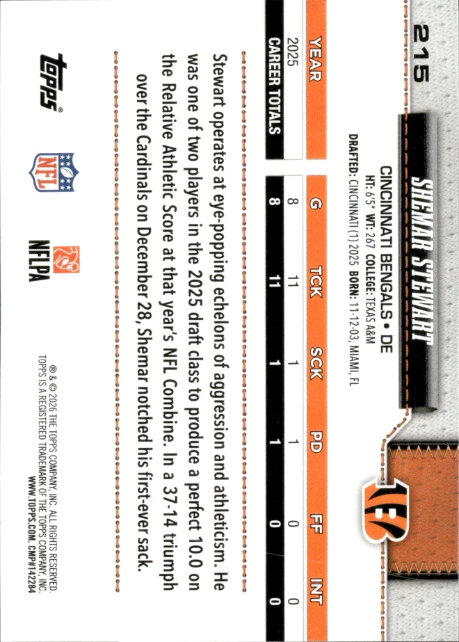 Shemar Stewart card back
