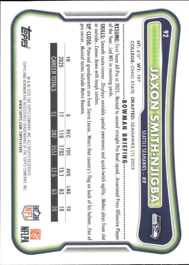 Jaxon Smith-Njigba card back