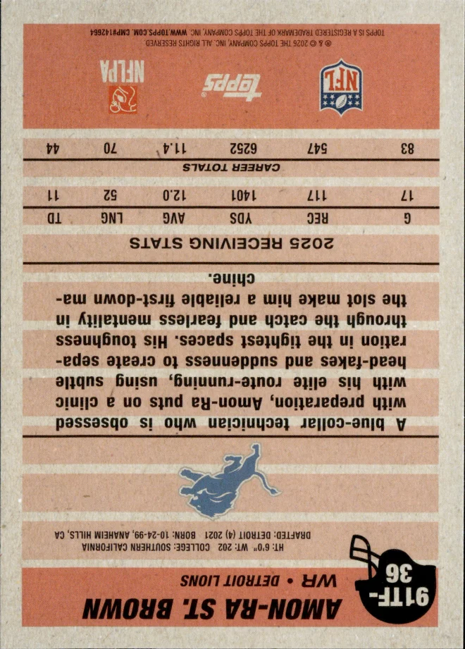 Amon-Ra St. Brown card back