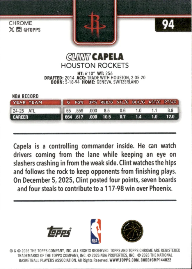 Clint Capela card back