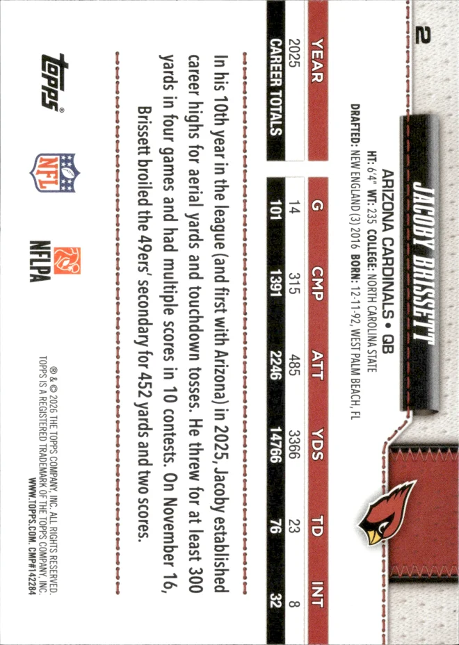 Jacoby Brissett card back