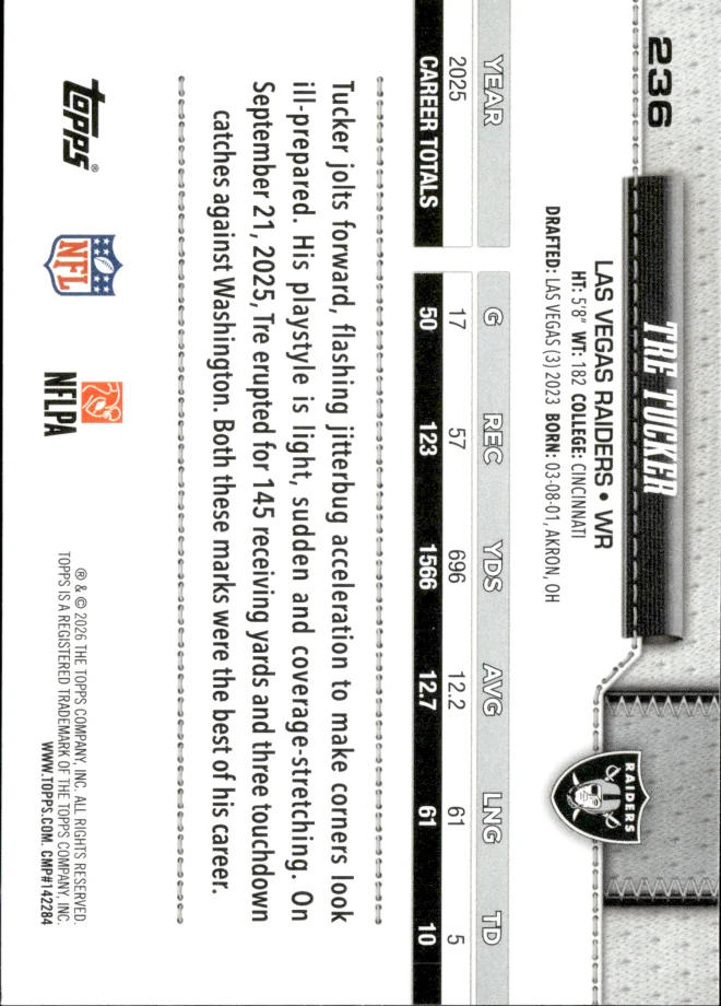 Tre Tucker card back