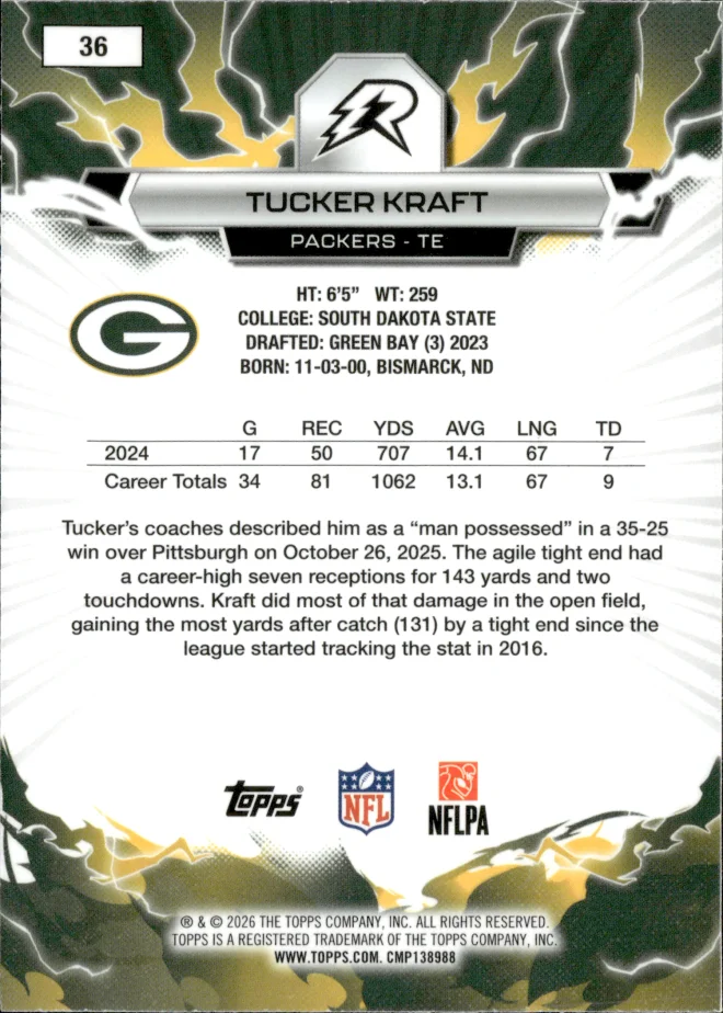 Tucker Kraft card back