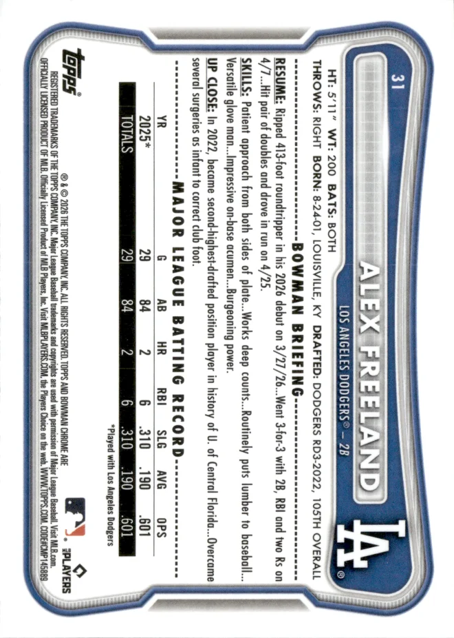 Alex Freeland card back