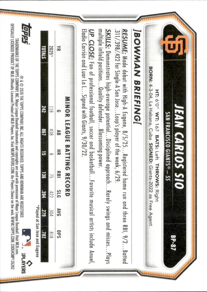 Jean Carlos Sio card back