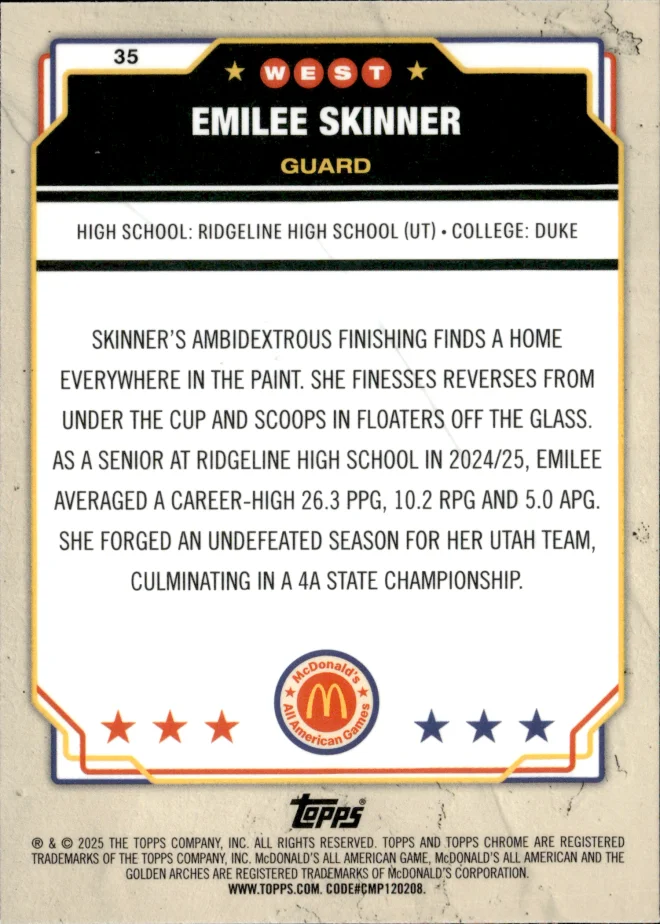 Emilee Skinner card back