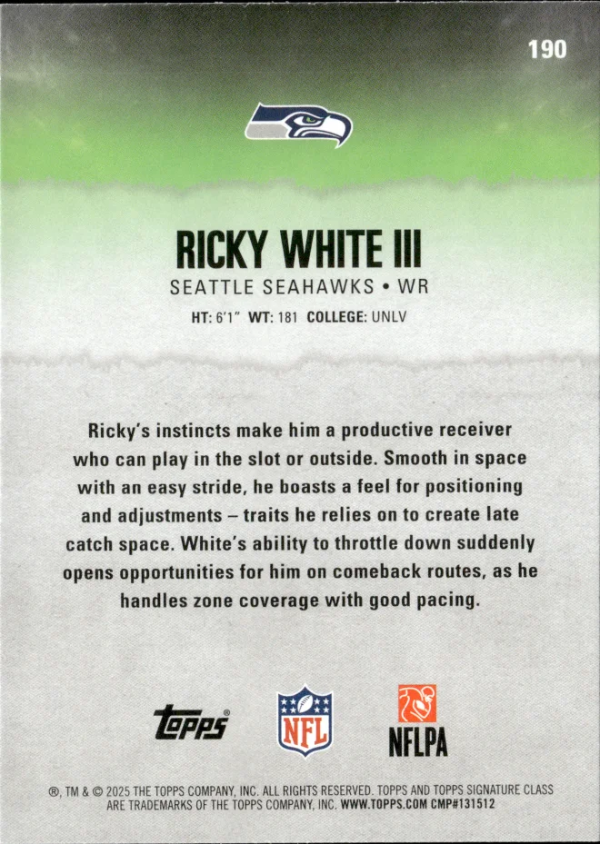 Ricky White III card back