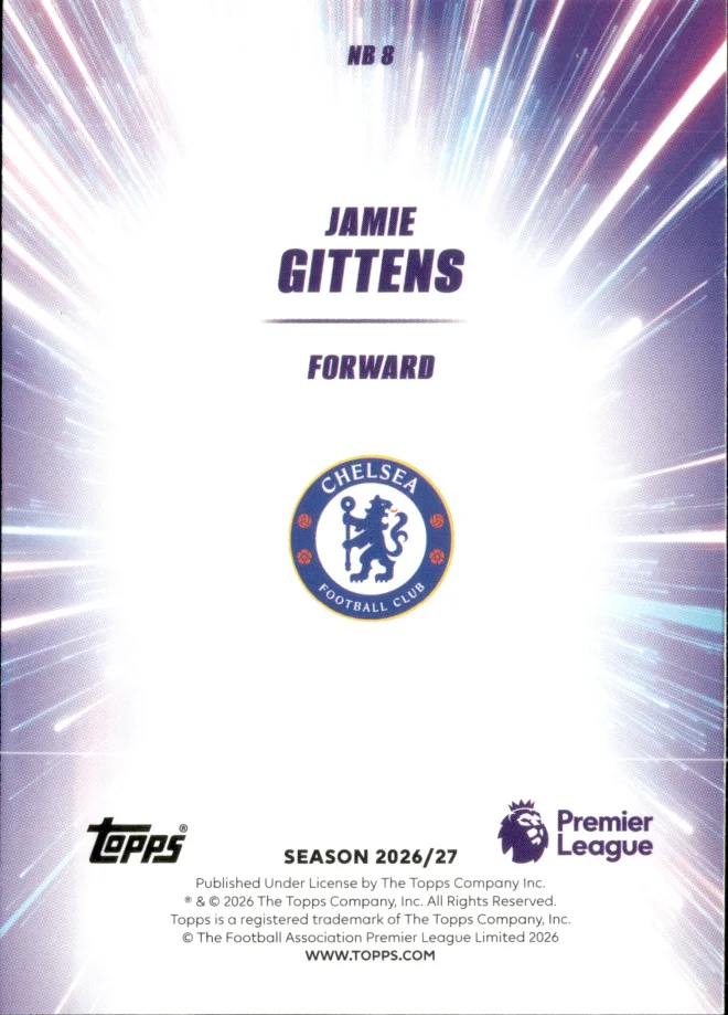 Jamie Gittens card back