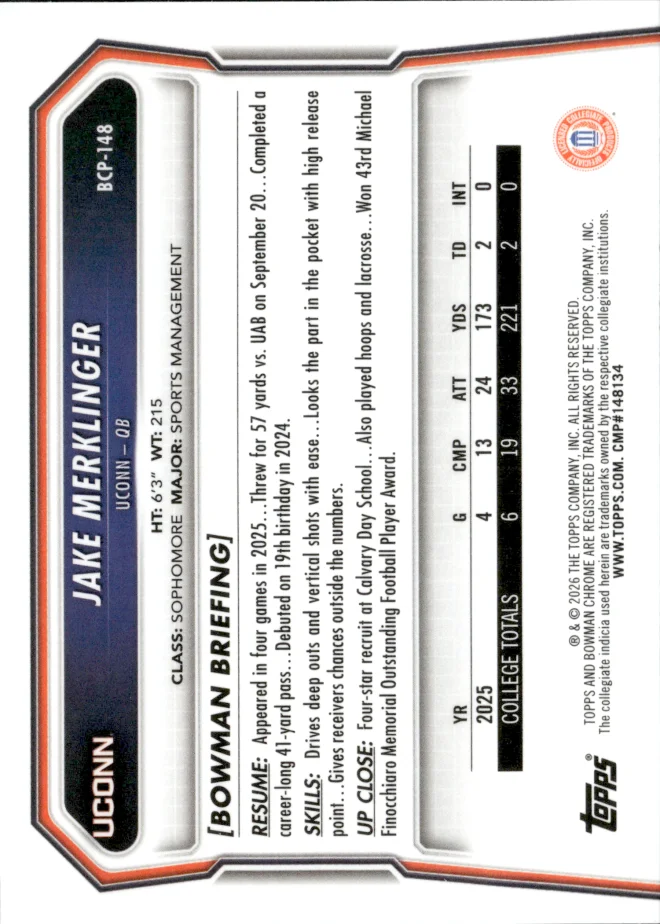 Jake Merklinger card back