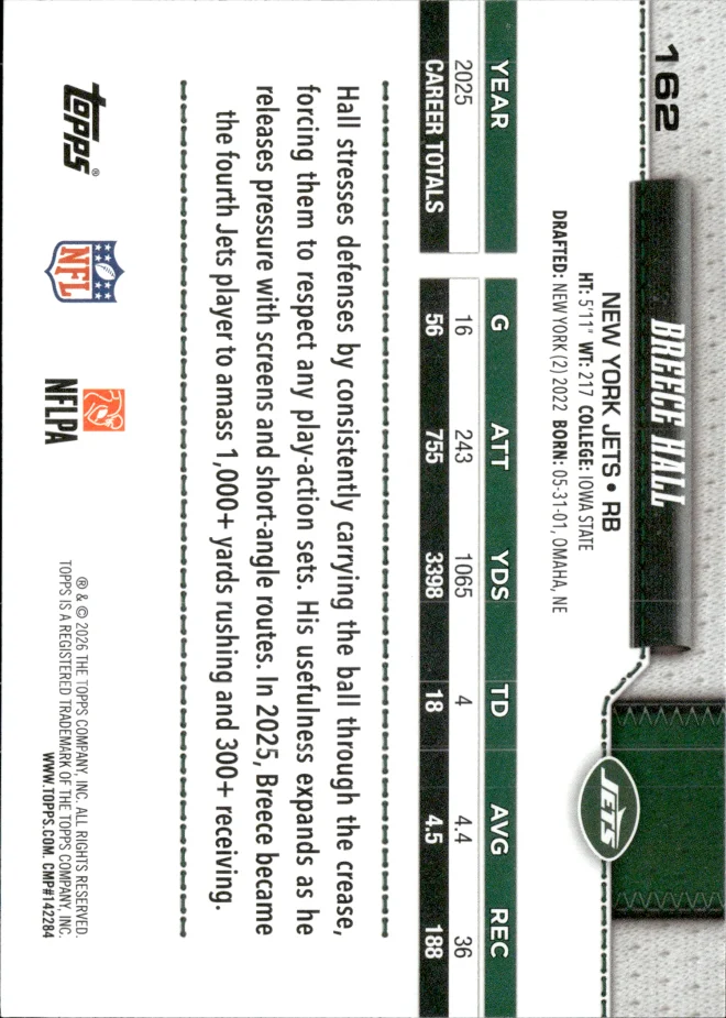 Breece Hall card back