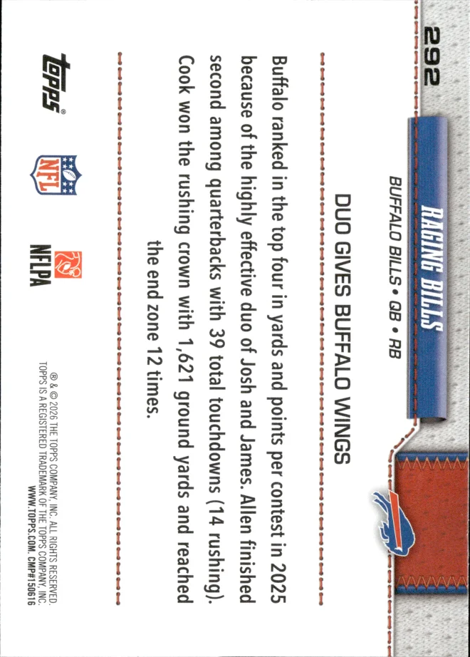 Josh Allen / James Cook card back