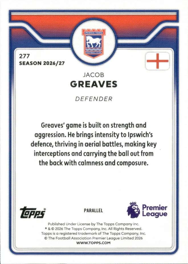 Jacob Greaves card back