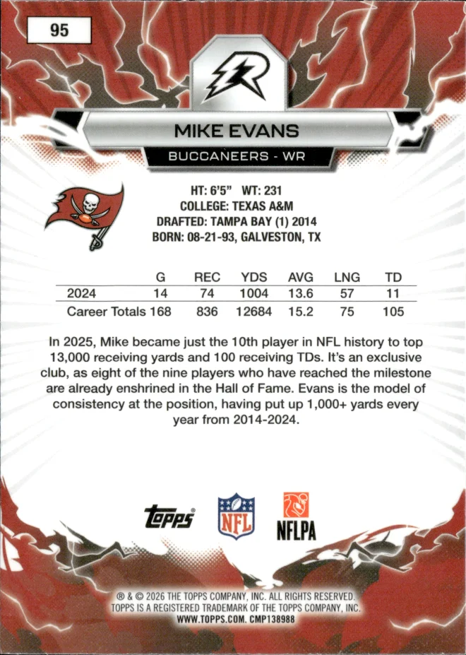 Mike Evans card back