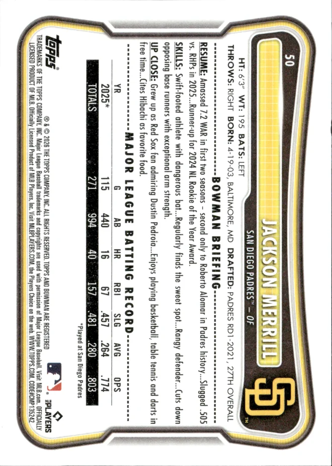 Jackson Merrill card back