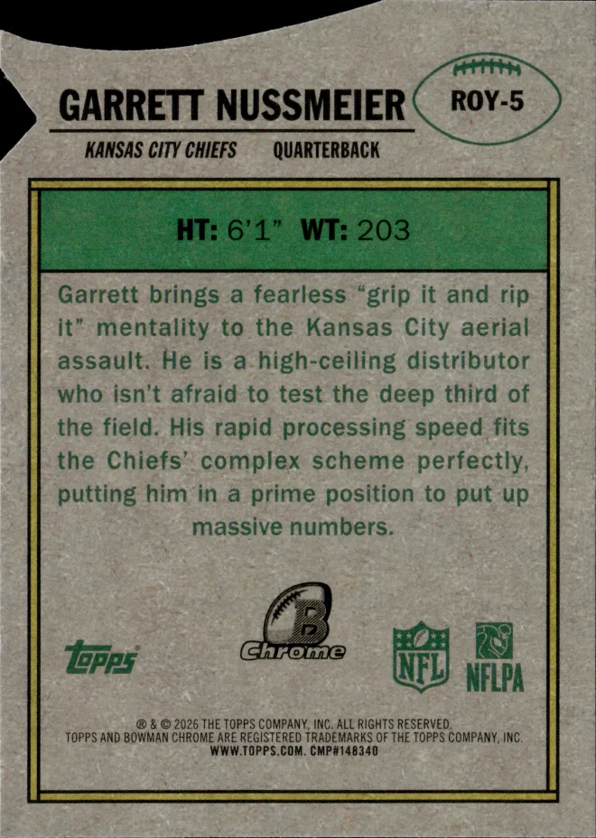 Garrett Nussmeier card back