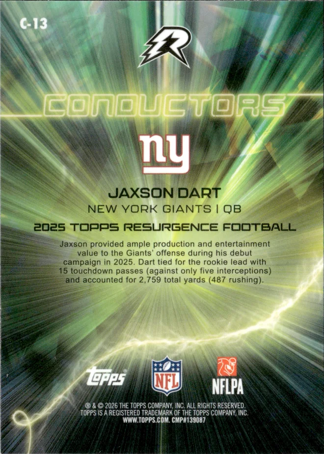 Jaxson Dart card back