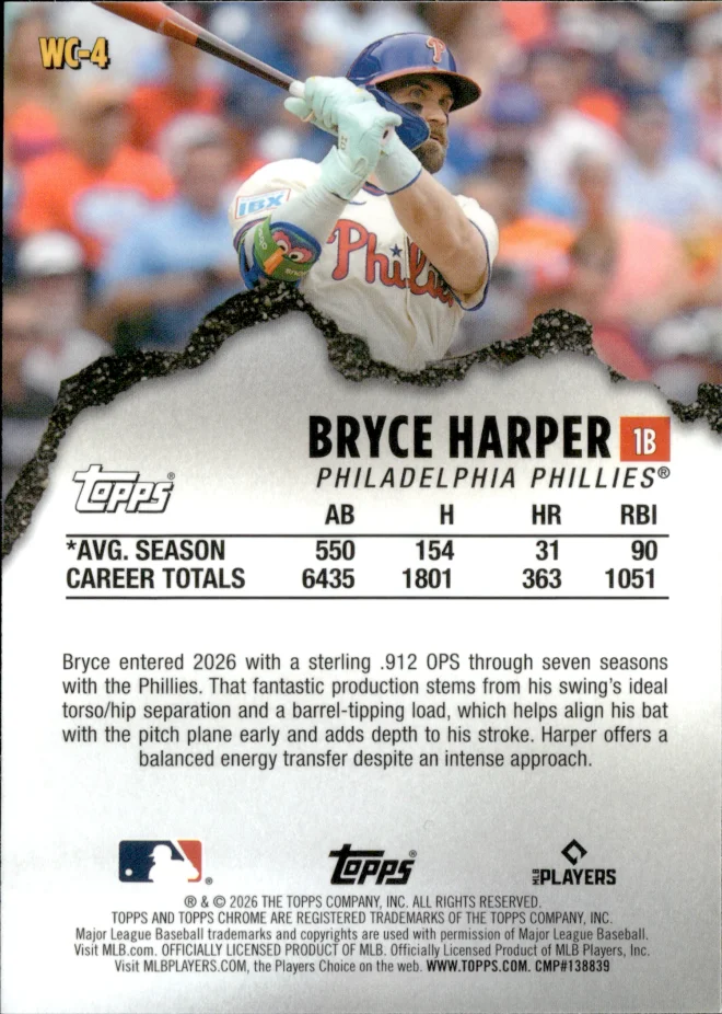 Bryce Harper card back