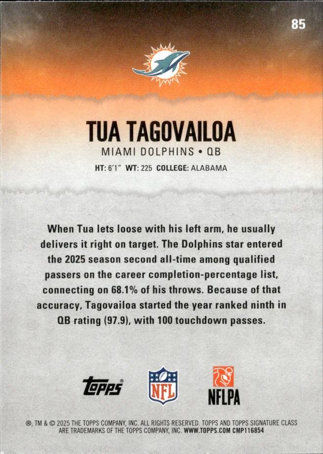 Tua Tagovailoa card back