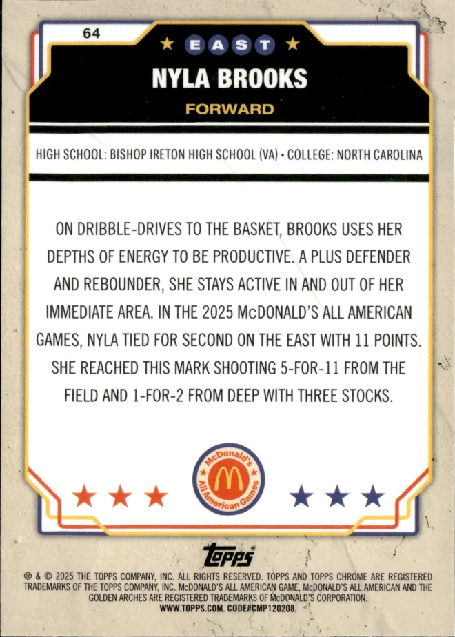 Nyla Brooks card back