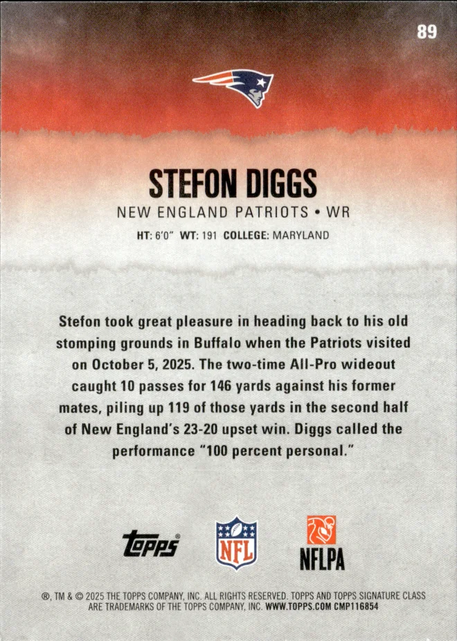 Stefon Diggs card back
