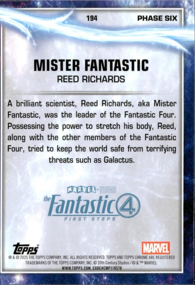 Mister Fantastic card back