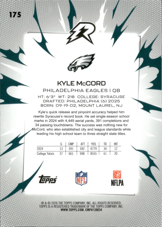 Kyle McCord card back