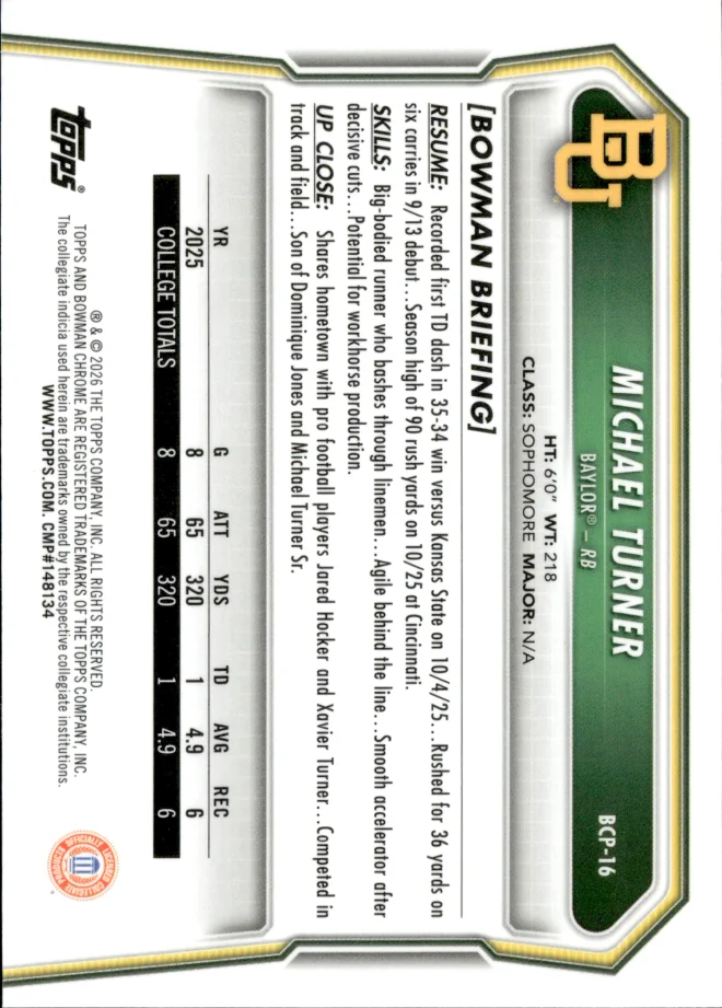 Michael Turner card back