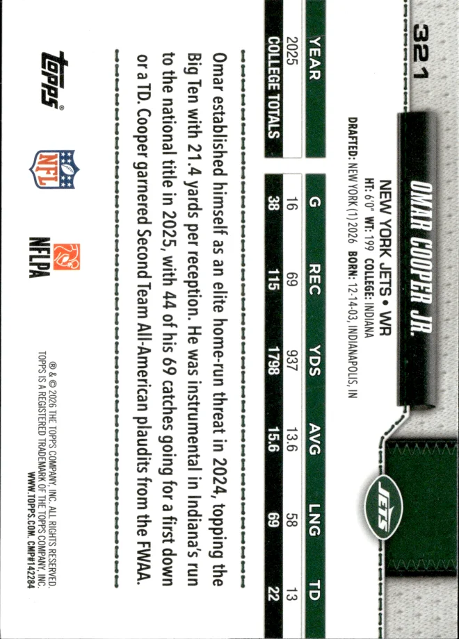 Omar Cooper Jr. card back