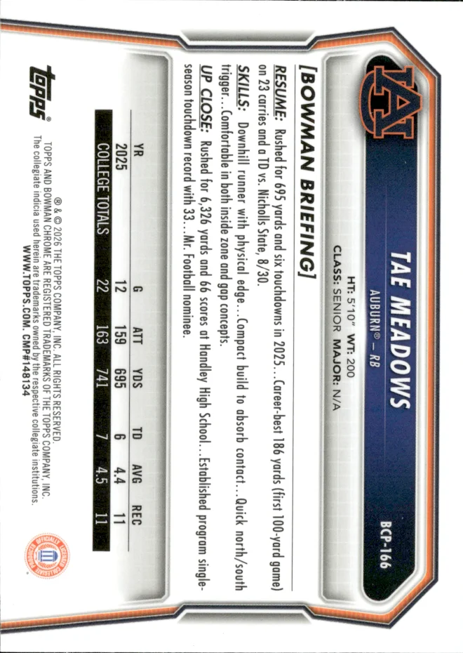 Tae Meadows card back