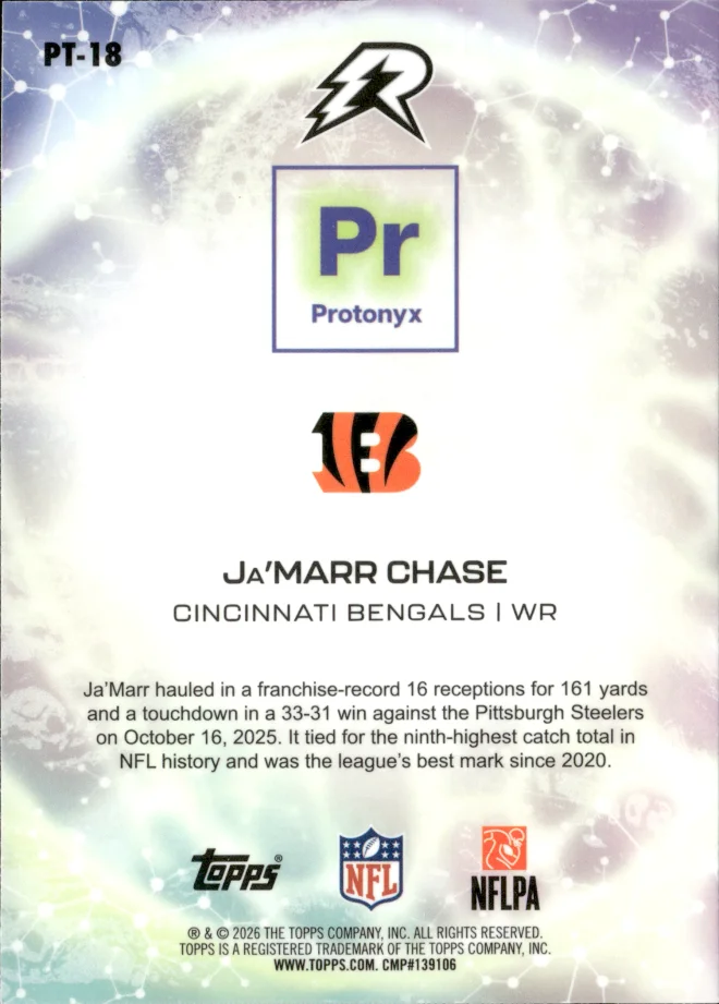 Ja'Marr Chase card back