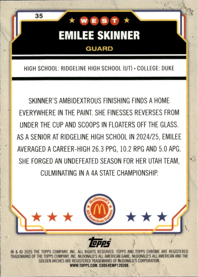 Emilee Skinner card back