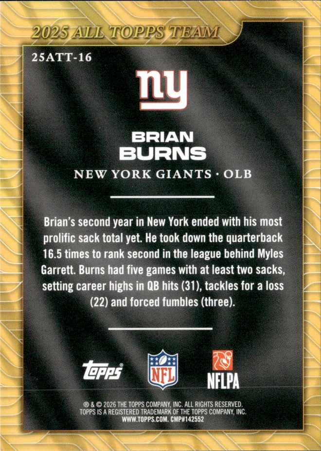 Brian Burns card back