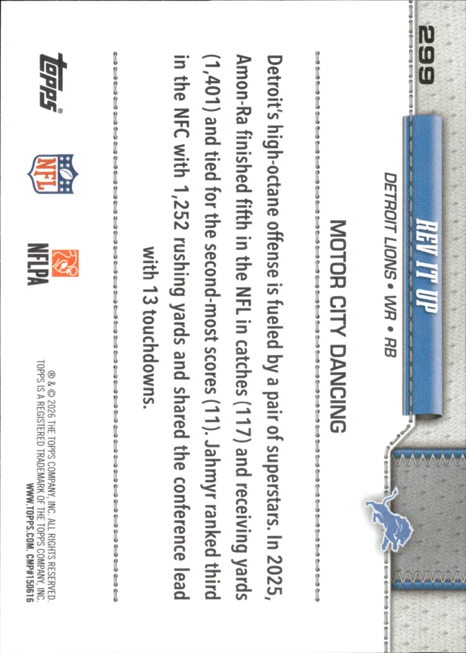 Amon-Ra St. Brown / Jahmyr Gibbs card back