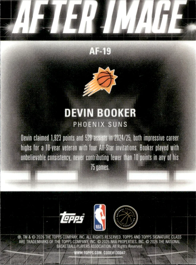 Devin Booker card back