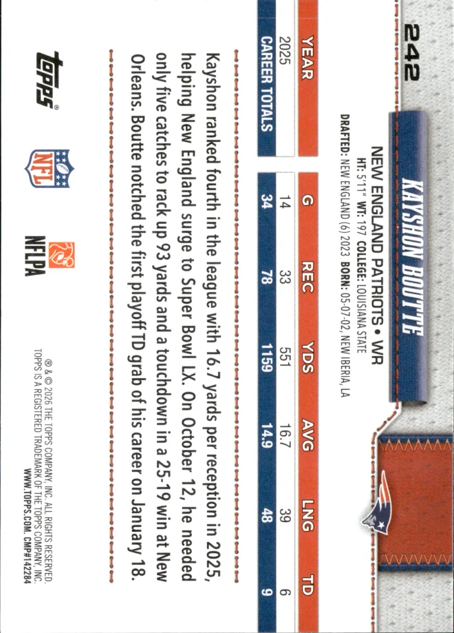 Kayshon Boutte card back