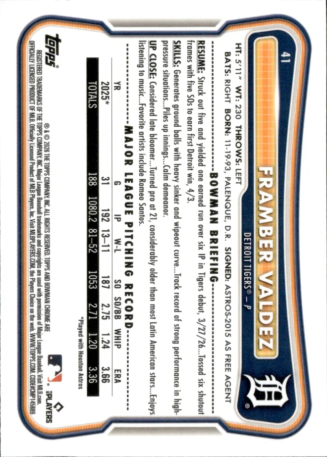 Framber Valdez card back