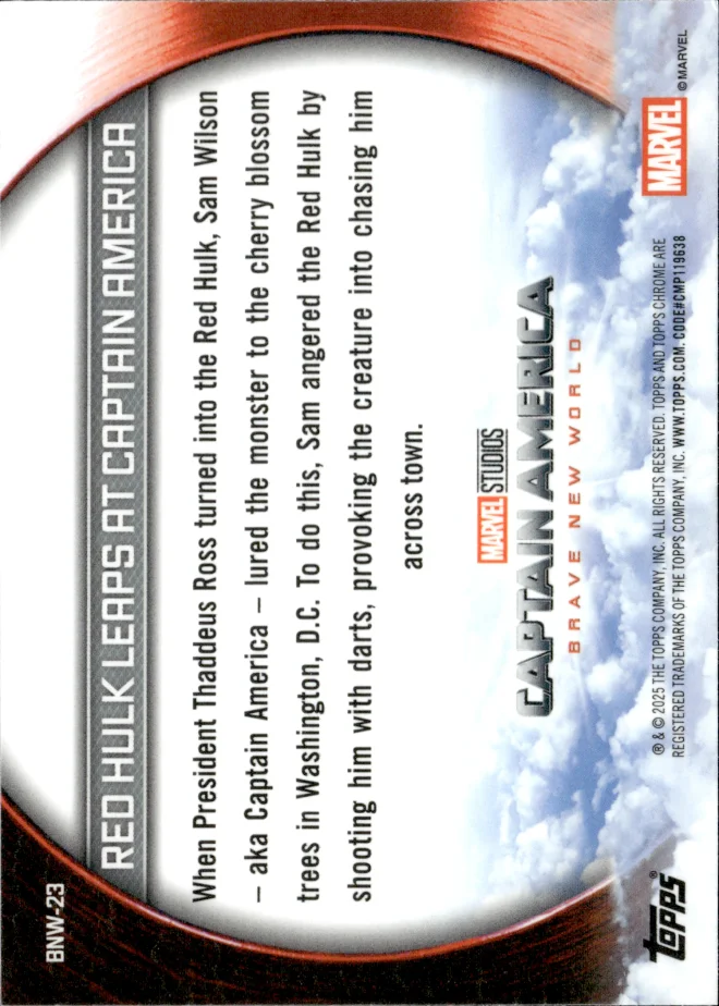 Red Hulk / Captain America card back