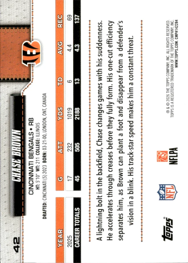 Chase Brown card back