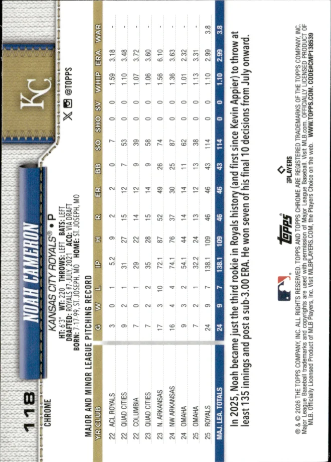 Noah Cameron card back