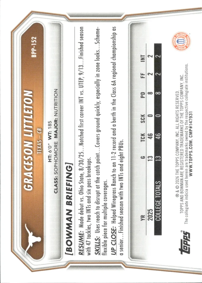 Graceson Littleton card back