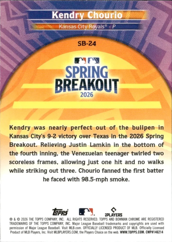 Kendry Chourio card back