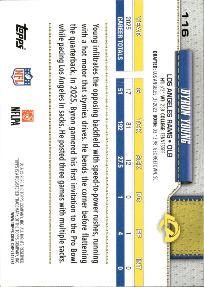 Byron Young card back