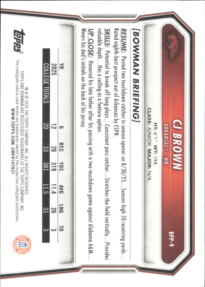 CJ Brown card back