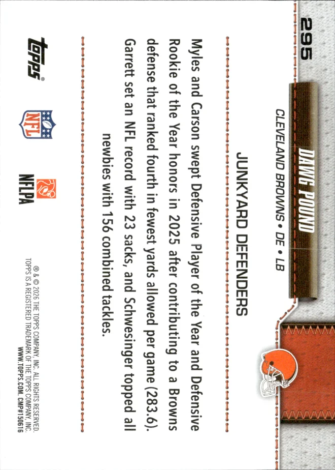 Myles Garrett / Carson Schwesinger card back