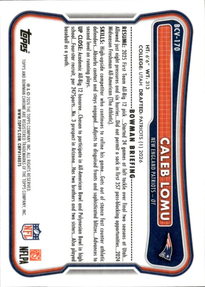 Caleb Lomu card back