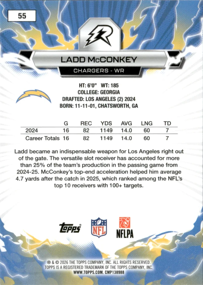 Ladd McConkey card back