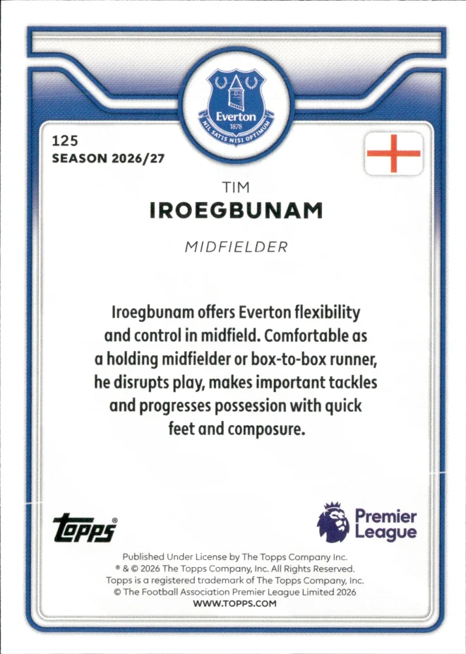 Tim Iroegbunam card back