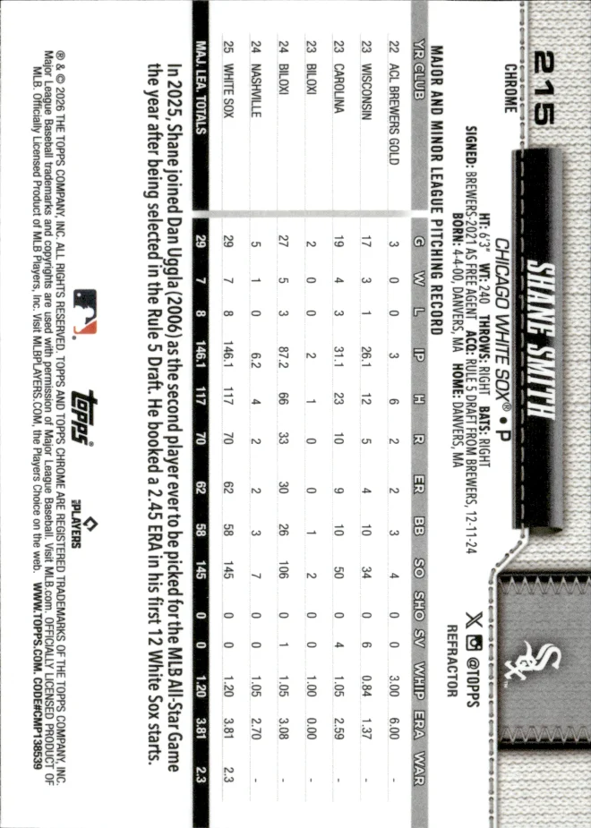 Shane Smith card back